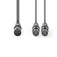 Nedis Balanced XLR Audio Cable XLR 3-Pin Male to 2x XLR 3-Pin Female 1.5m Grey - COTH15025GY15
