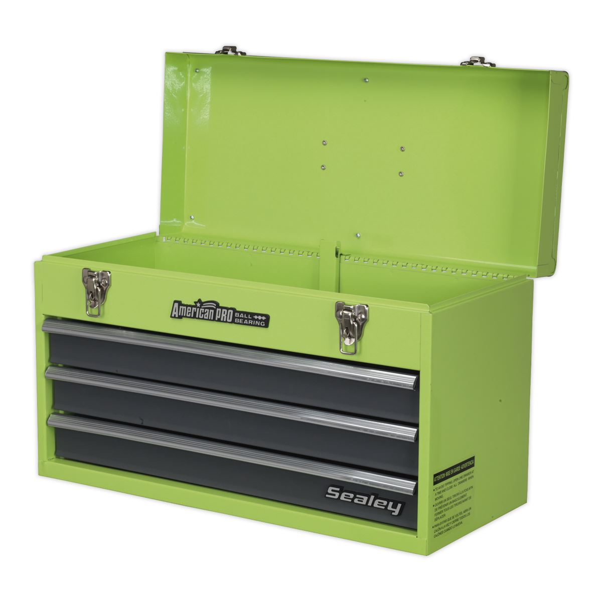 Sealey Tool Chest 3 Drawer Portable - Hi-Vis Green/Grey AP9243BBHV