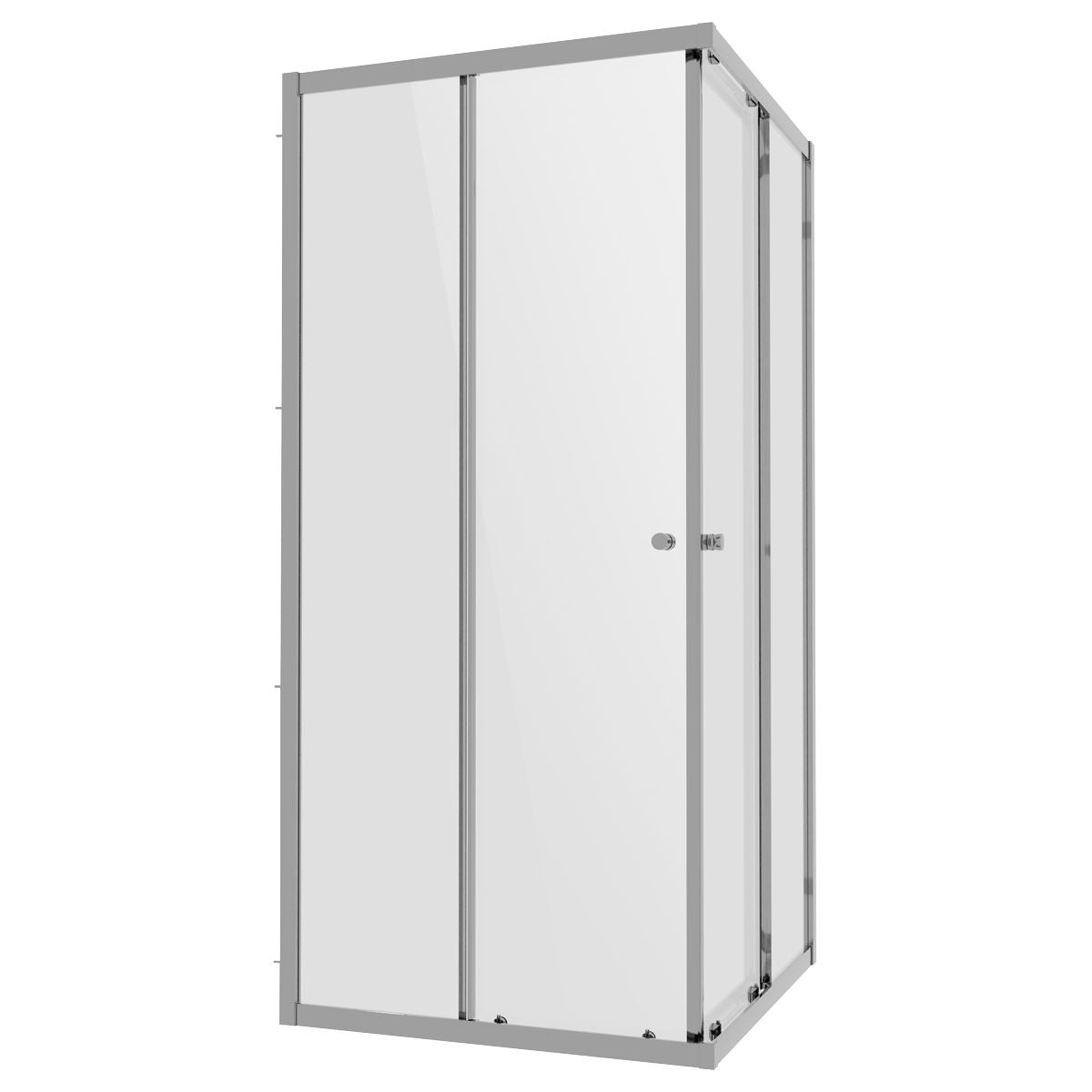 Baridi Corner Shower Entry Enclosure 800 x 800 x 1850mm with 6mm Tempered Glass - Chrome DH298