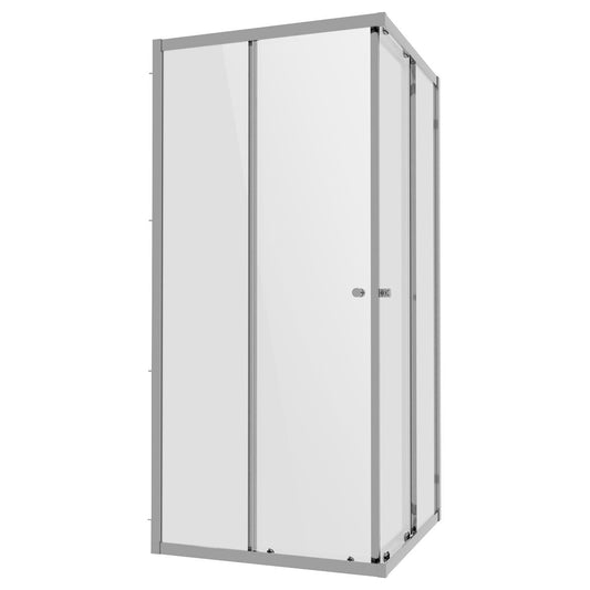 Baridi Corner Shower Entry Enclosure 800 x 800 x 1850mm with 6mm Tempered Glass - Chrome DH298