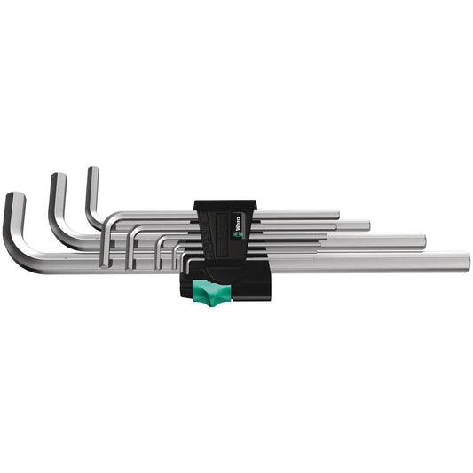 Wera 950L/9Smn Hex Key Set 1.5-10 Long Chrome Plated 9Pc 021909