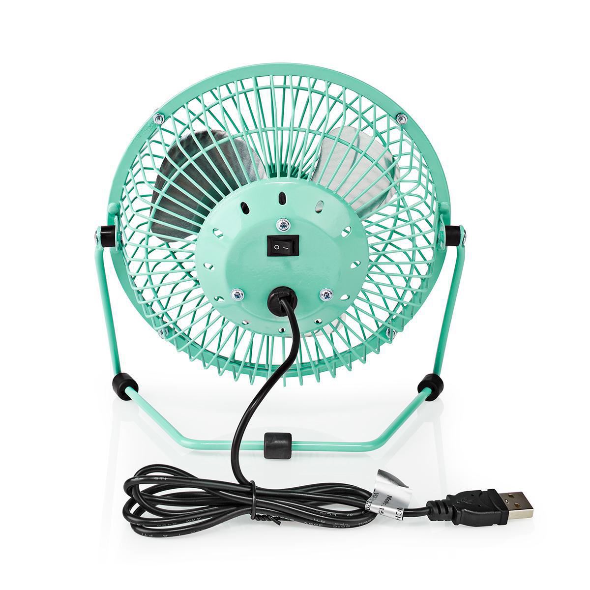Nedis Metal Mini Fan 15cm Diameter USB Powered Turquoise - FNDK1TQ15