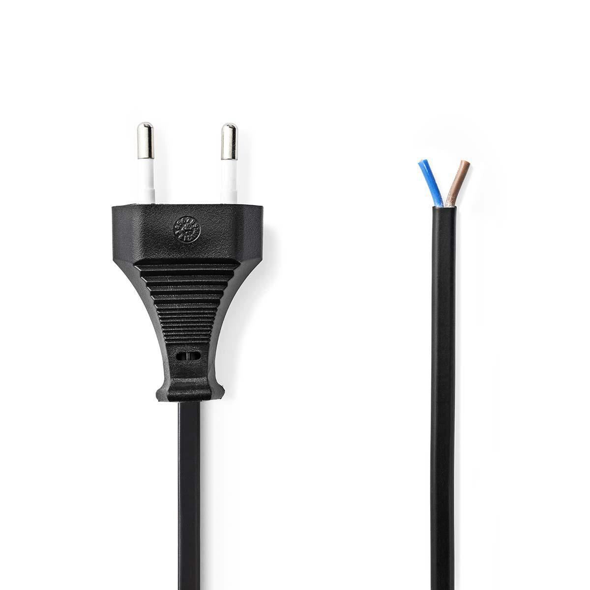 Nedis Power Cable Euro Plug to Open Cable End 2m Black PCGP11700BK20