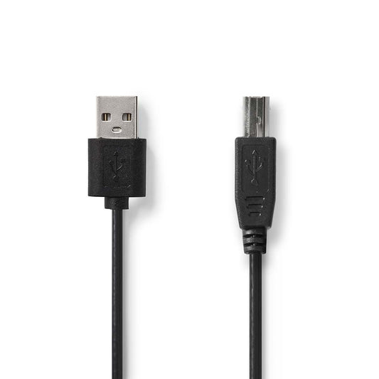 USB Cable USB 2.0 USB-A Male USB-B Male 480Mbps Nickel Plated 3m Round PVC Label