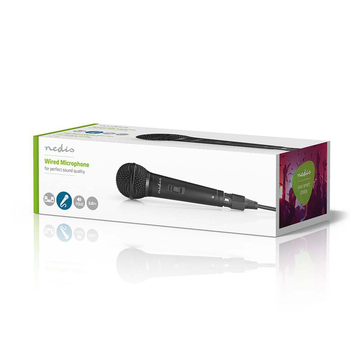 Nedis Wired Microphone -72dB +/-3dB Sensitivity 85 Hz to 11 kHz 5.0 m MPWD25BK