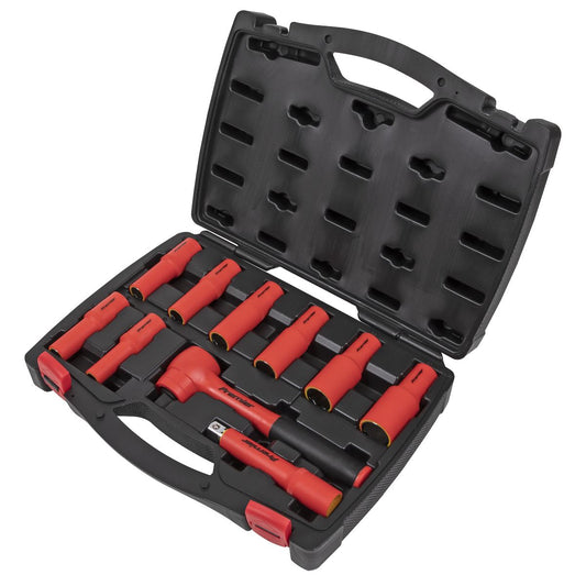 Sealey Insulated Socket Set 10pc 1/2"Sq Drive 6pt WallDrive VDE Ap AK7943