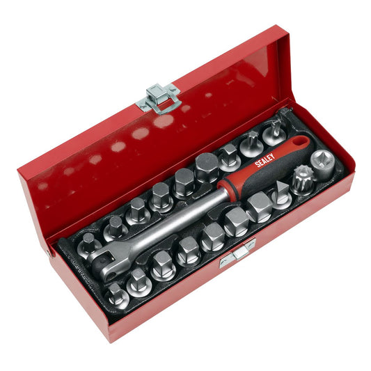 Sealey Oil Drain Plug Key Set 3/8" Sq Drive 20pc AK759