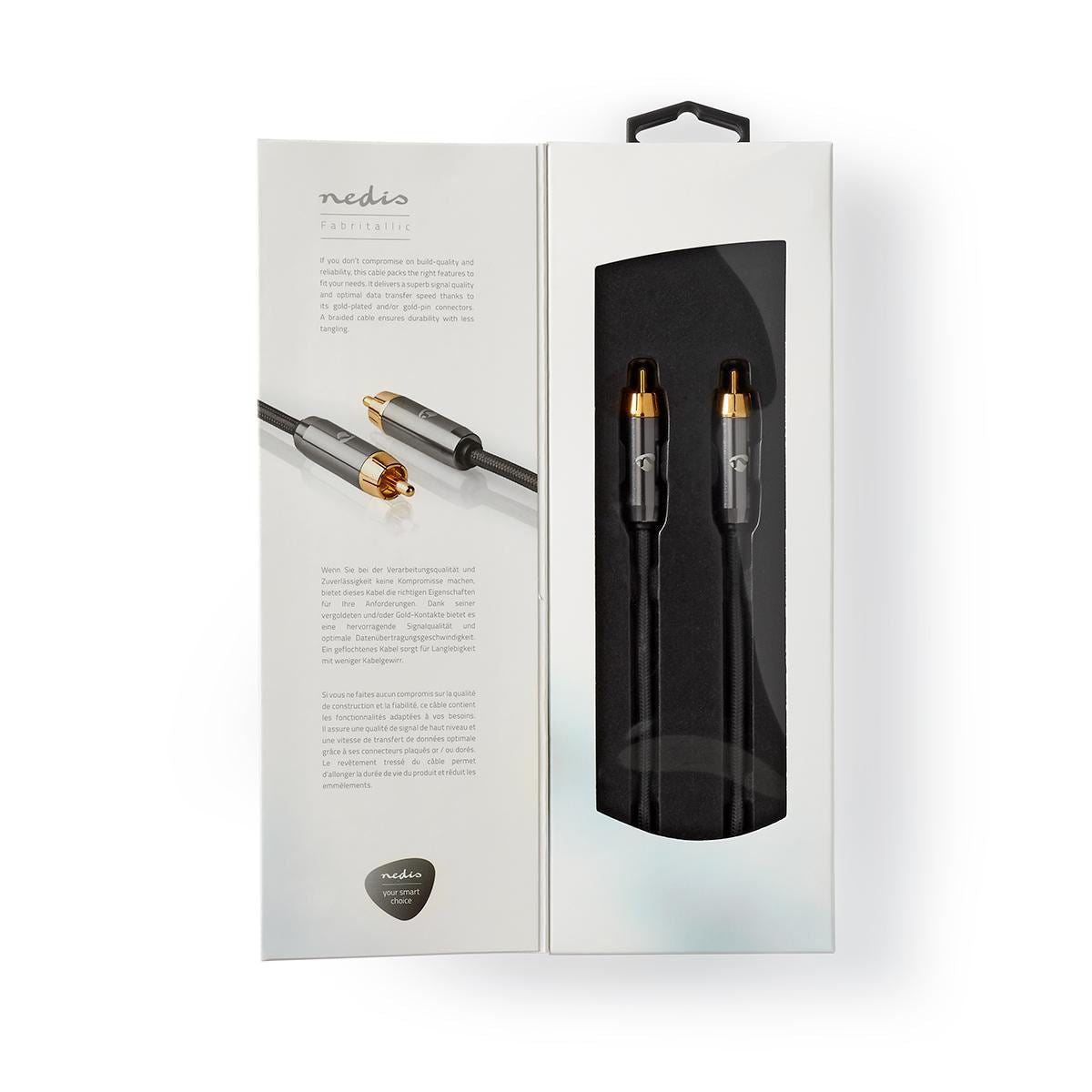 Nedis Digital Audio Cable RCA Male to RCA Male Gun Metal Grey Braided - CATB24170GY10
