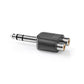 Nedis Stereo Audio Adapter 6.35mm Male to 2x RCA Female 10 pieces Black