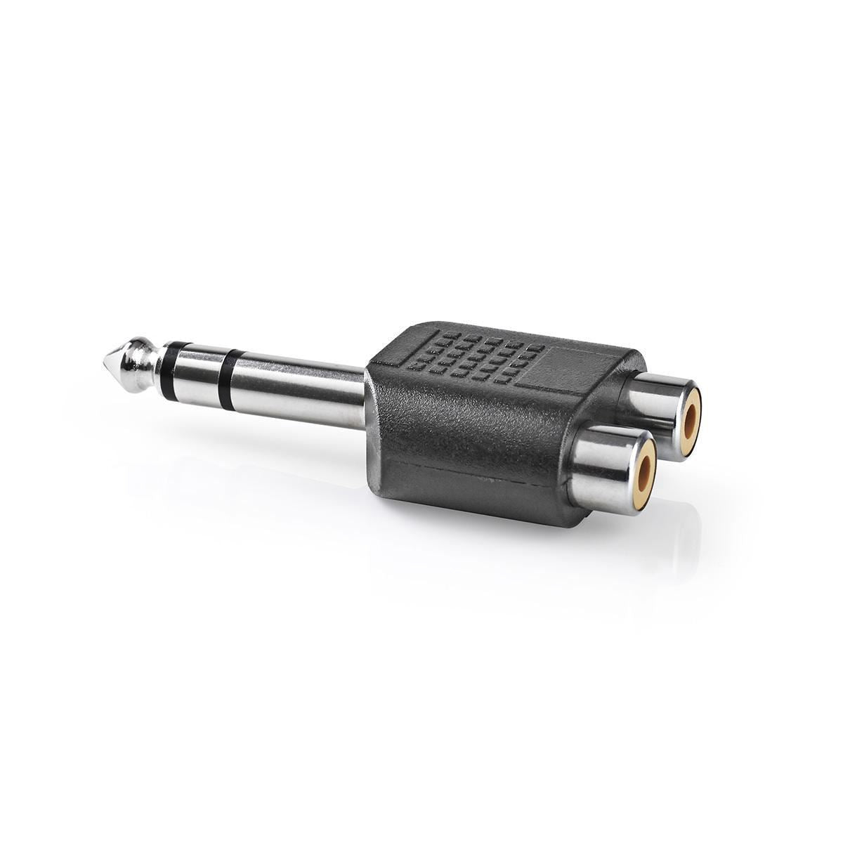 Nedis Stereo Audio Adapter 6.35mm Male to 2x RCA Female 10 pieces Black