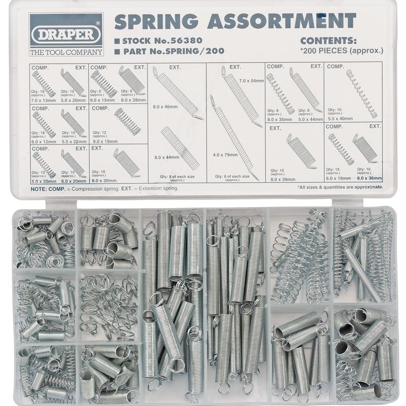 Draper Compression and Extension Spring Assortment (200 Piece) - 56380