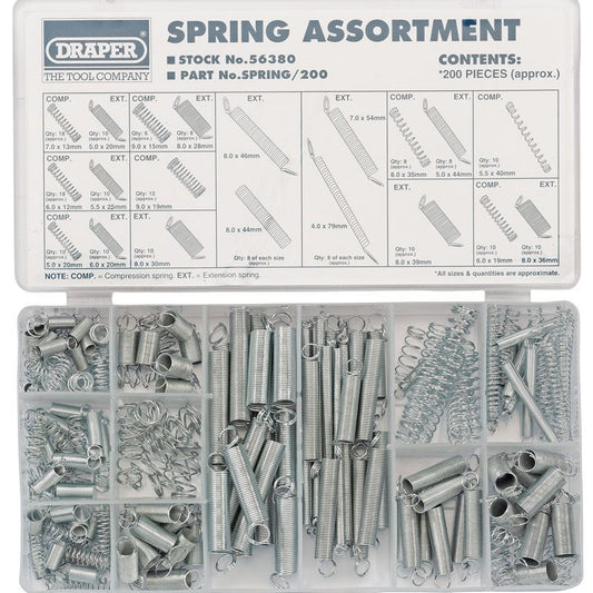 Draper Compression and Extension Spring Assortment (200 Piece) - 56380