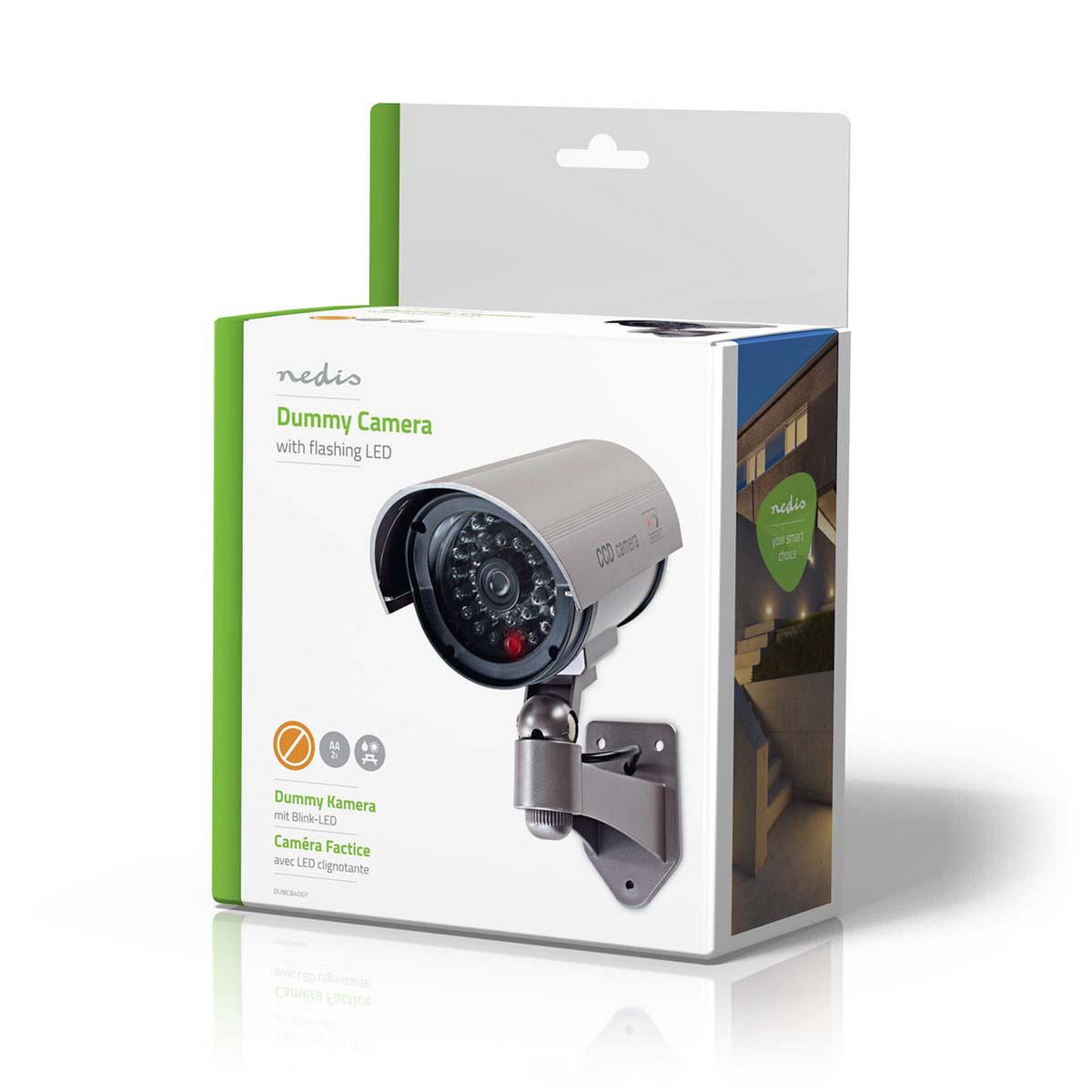 Nedis Dummy Security Camera Bullet IP44 Grey DUMCB40GY