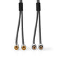 Nedis 5m Stereo Audio Cable 2x RCA Male to 2x RCA Female Gun Metal Grey Braided - CATB24205GY50