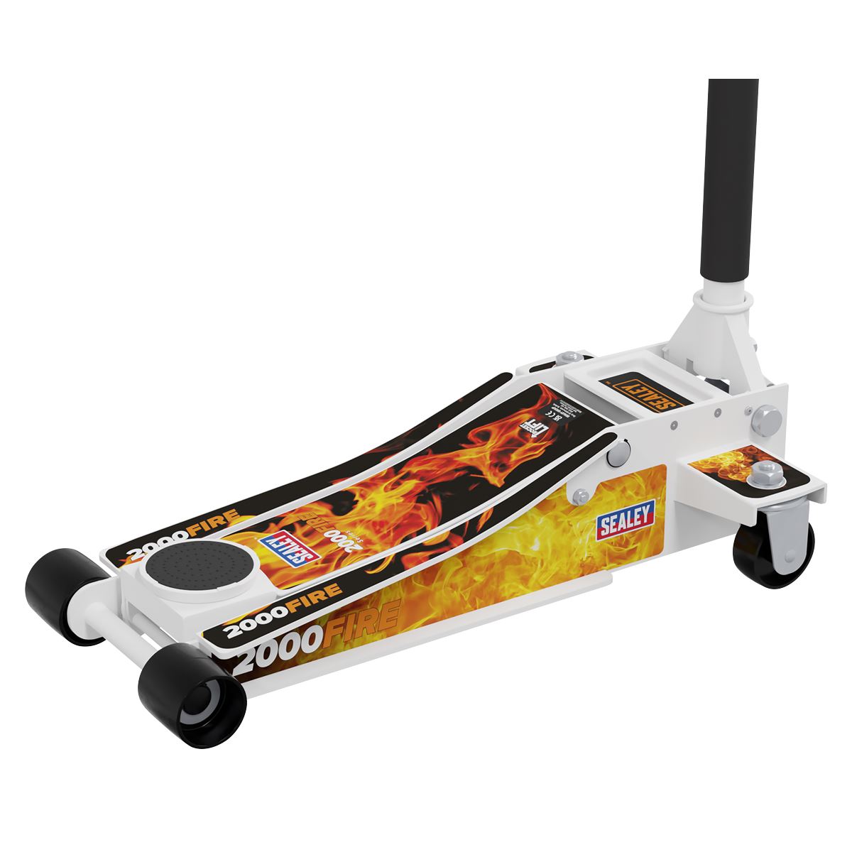 Sealey Low Entry Custom Design Trolley Jack w/ Rocket Lift 2 Tonne White 2000CW