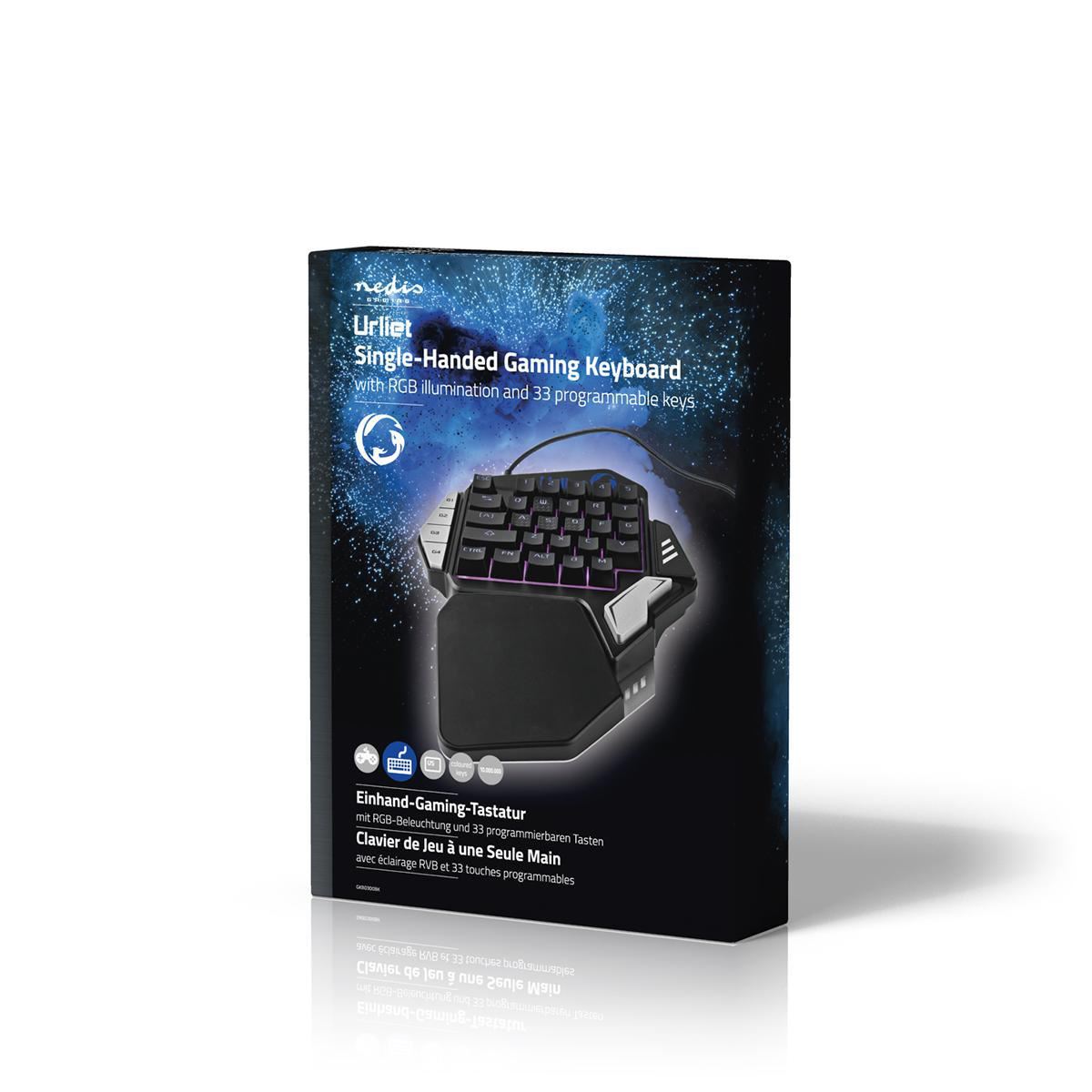 Nedis Single-Handed Gaming Keyboard RGB Illumination 33 programmable keys
