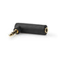 Stereo Audio Adapter 3.5mm Male to 3.5mm Female 90° Angled 4-Pole Anthracite