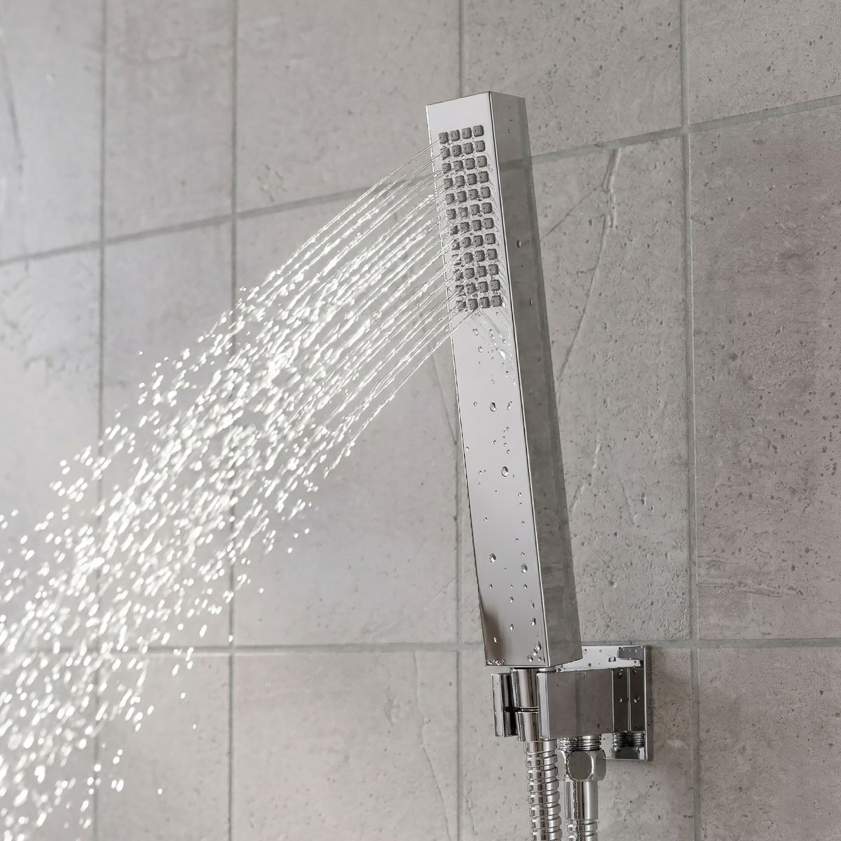 Baridi Concealed Thermostatic Shower Set 20 x 20cm Square Head & Hand Shower - Chrome DH320