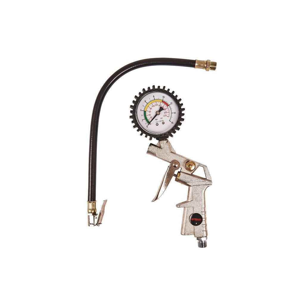 Amtech Pro Air Line Tyre Inflator & Pressure Gauge 0-175Psi Compressor Use