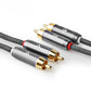 Nedis 1m Stereo Audio Cable 2x RCA Male to 2x RCA Male Gun Metal Grey Braided - CATB24200GY10