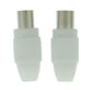 Glaxio Coax Connector Coax Male + Coax Female 2 Pcs White Connectors & Plugs - VLSB40999W