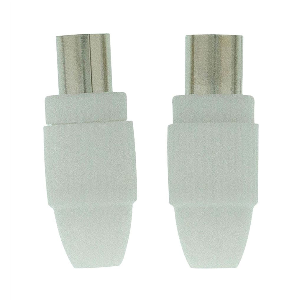 Glaxio Coax Connector Coax Male + Coax Female 2 Pcs White Connectors & Plugs - VLSB40999W