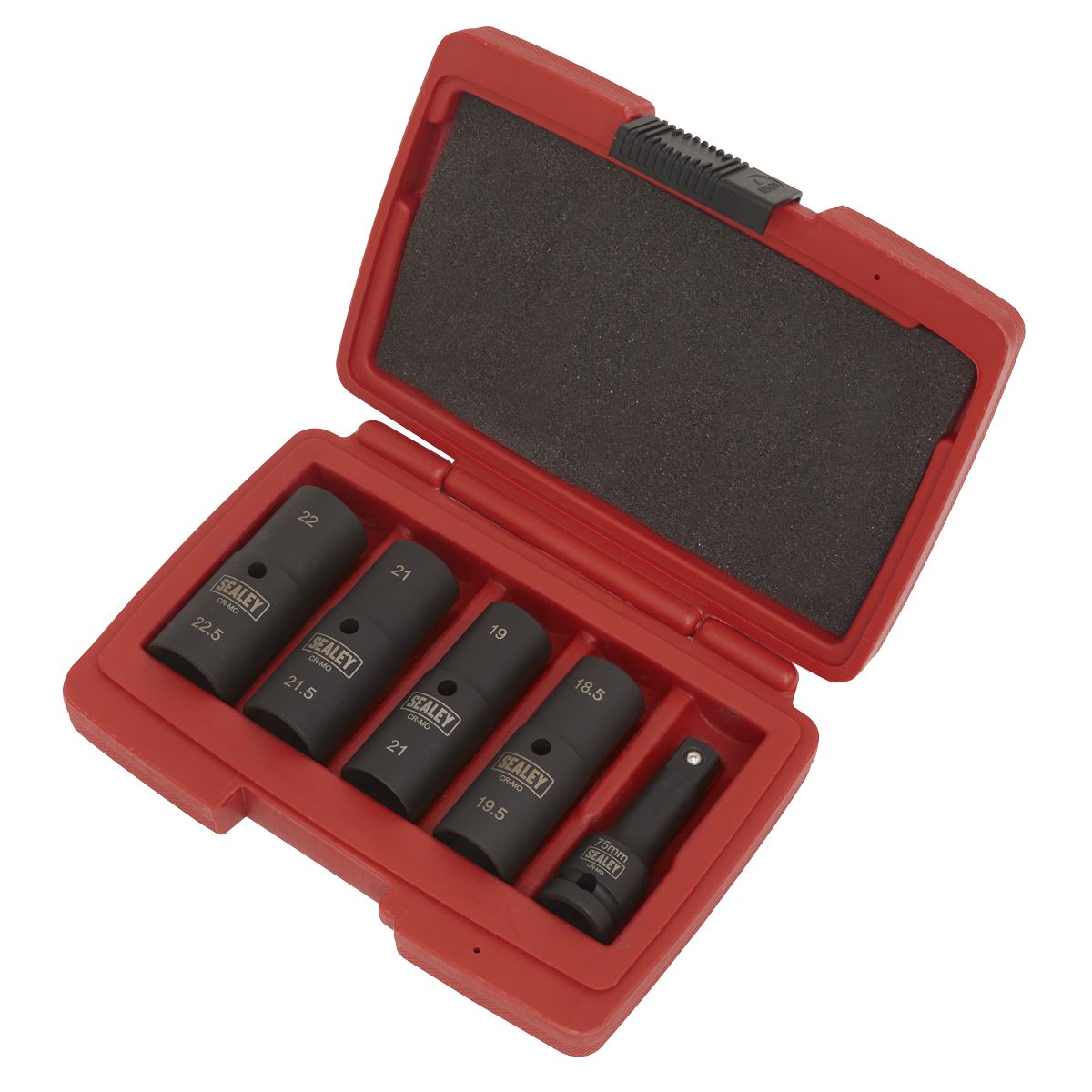 Deep Impact Socket Set 1/2"Sq Drive 80mm Double Ended 18.5-22.5mm - 5pc SX1820
