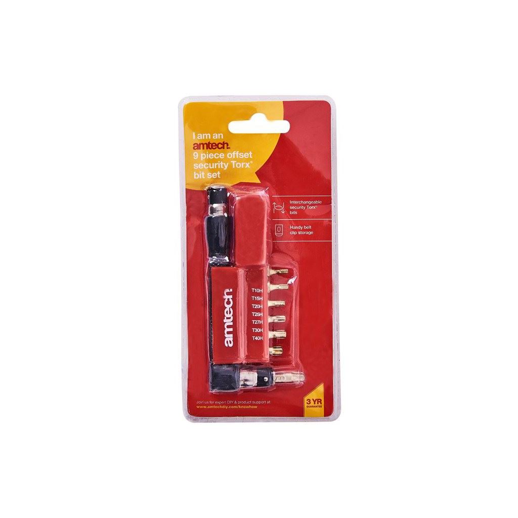 Amtech 9 Piece Offset Tamerproof Torx Bit Set - I9200