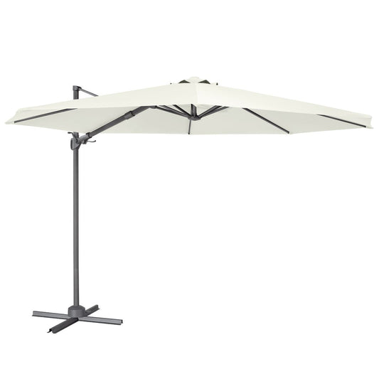 Dellonda Cantilever Parasol with 360� Rotation, Tilt & Cover 3m - Cream DG268