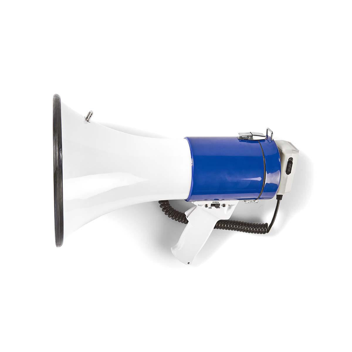 Nedis Megaphone 25W 1500m Range Detachable Microphone White/Blue MEPH200WT