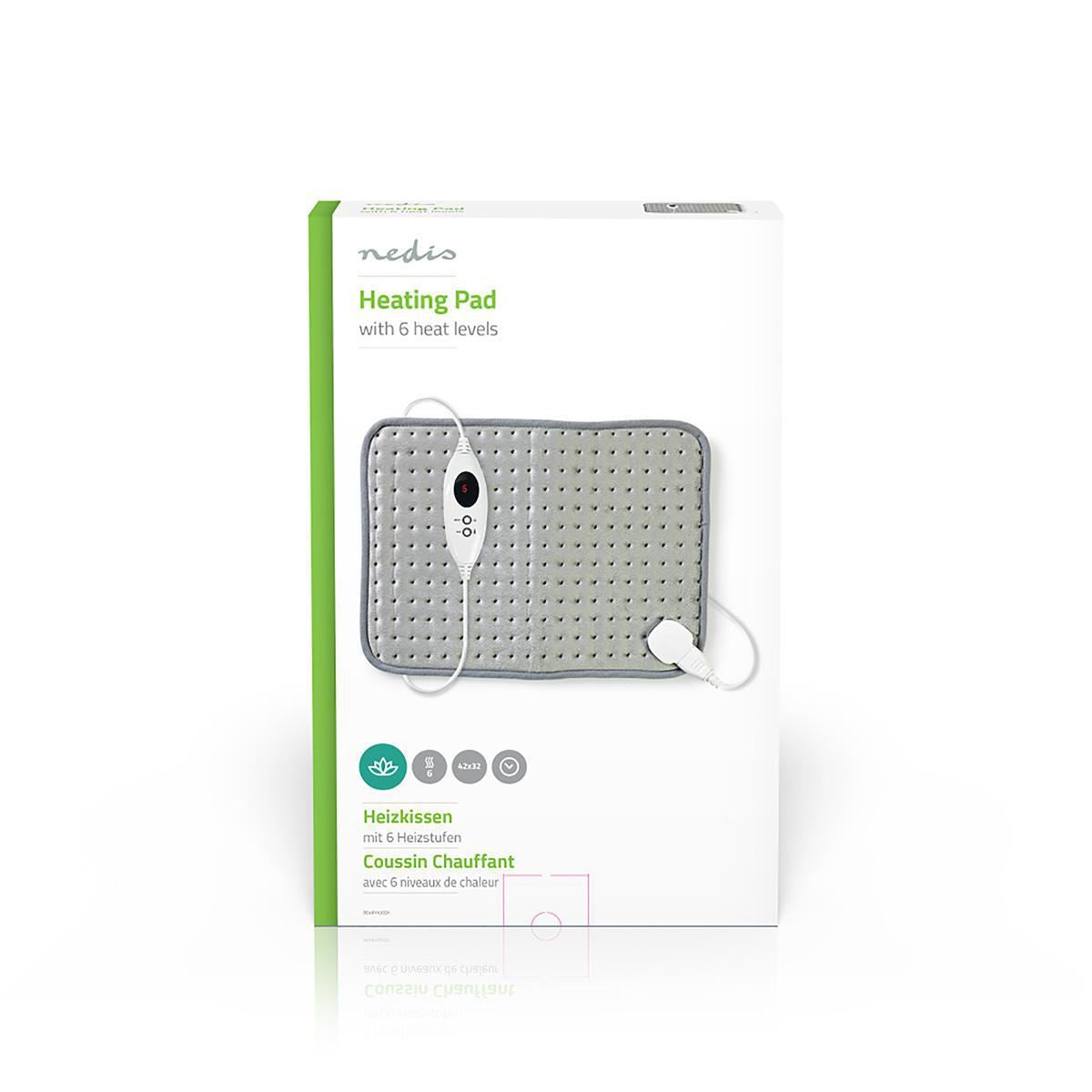 Nedis Heating Pad 42 x 32cm 6-Heat Settings Digital Control Overheat protection - PEHP110CGY