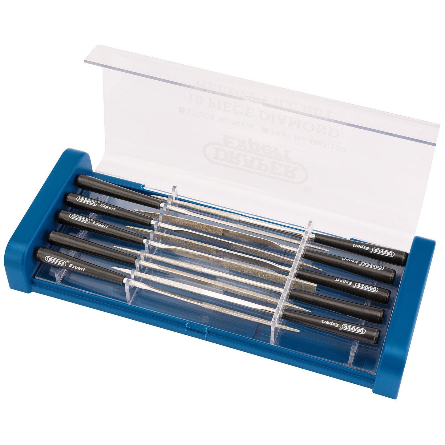 Draper Expert 140mm Diamond Needle File Set Precision Jewellery Metal in Case - 36326