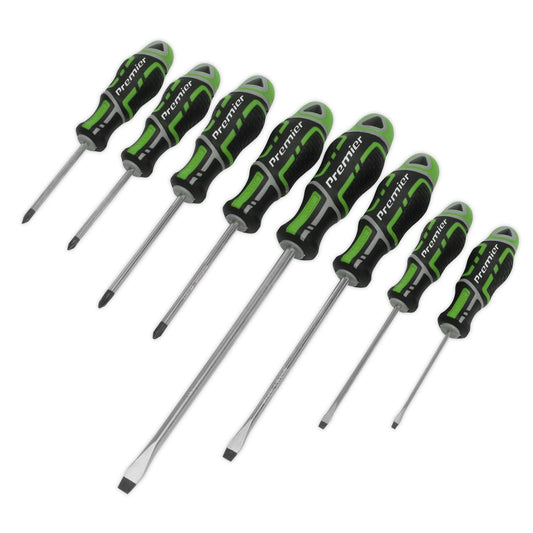 Sealey Screwdriver Set 8pc GripMAX Hi-Vis Green AK4322HV