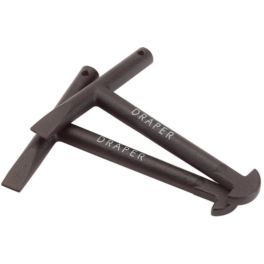 Draper 89721 Pair of Manhole Lifting Keys Drain Cover Lifter Tool 5" 130mm Iron