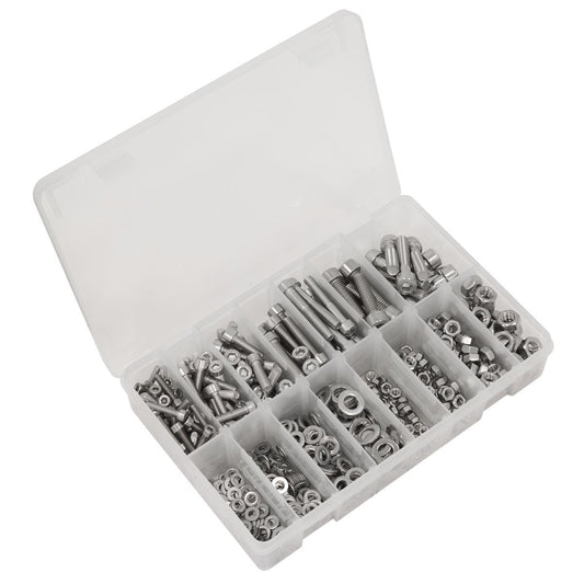 Sealey Stainless Steel Hex Socket Bolt, Washer & Nut Assortment 710pcs AB0710SS