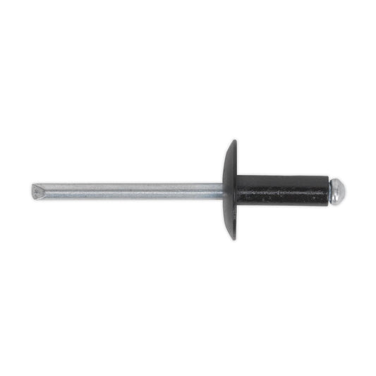 Sealey Aluminium Rivet Black Large Flange 4.8 x 18mm Pack of 200 RAB4818L
