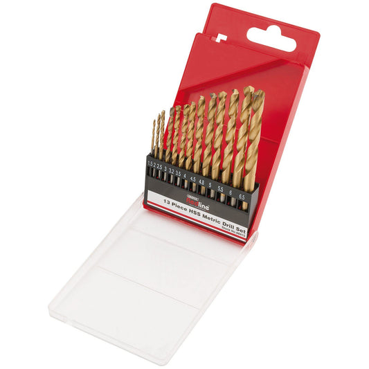 Draper Redline HSS Metric Twist Drill Bit Set (13 Piece) | 68415 DIY Hand Tools