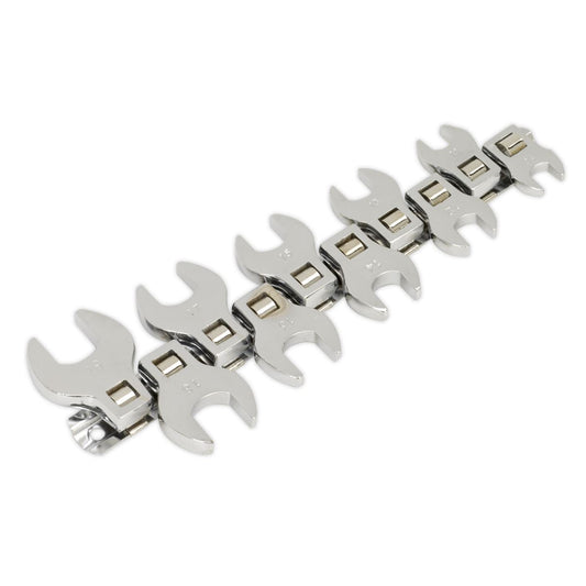 Sealey Crow's Foot Open-End Spanner Set 10pc 3/8"Sq Drive Metric S0866