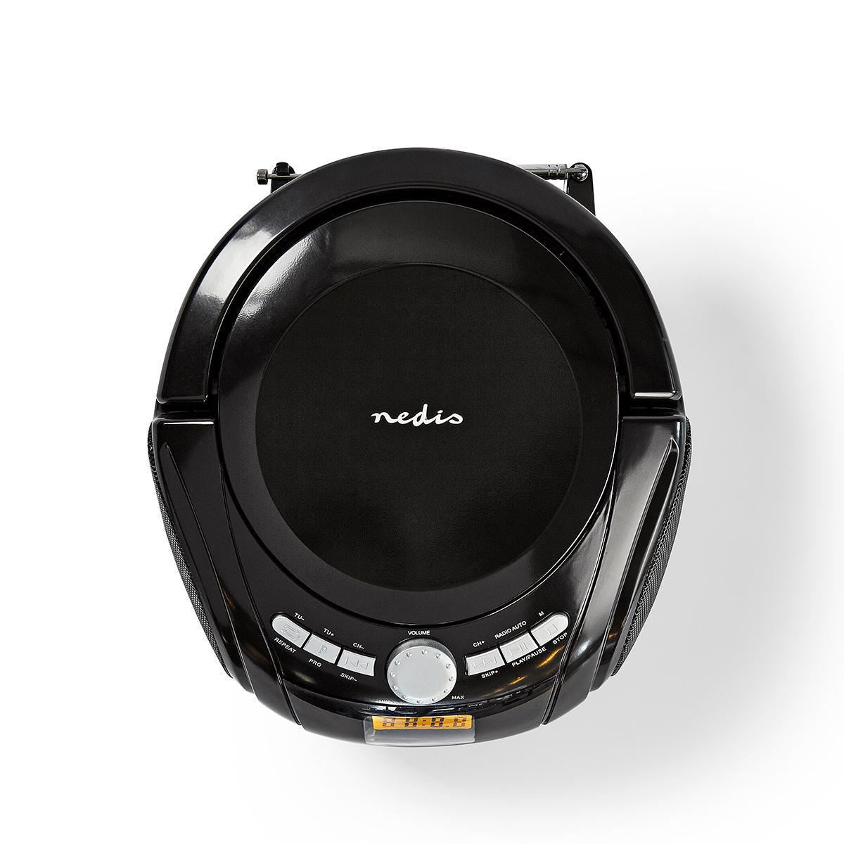 Nedis Boombox 9W Bluetooth® CD Player/FM Radio/USB/Aux Black
