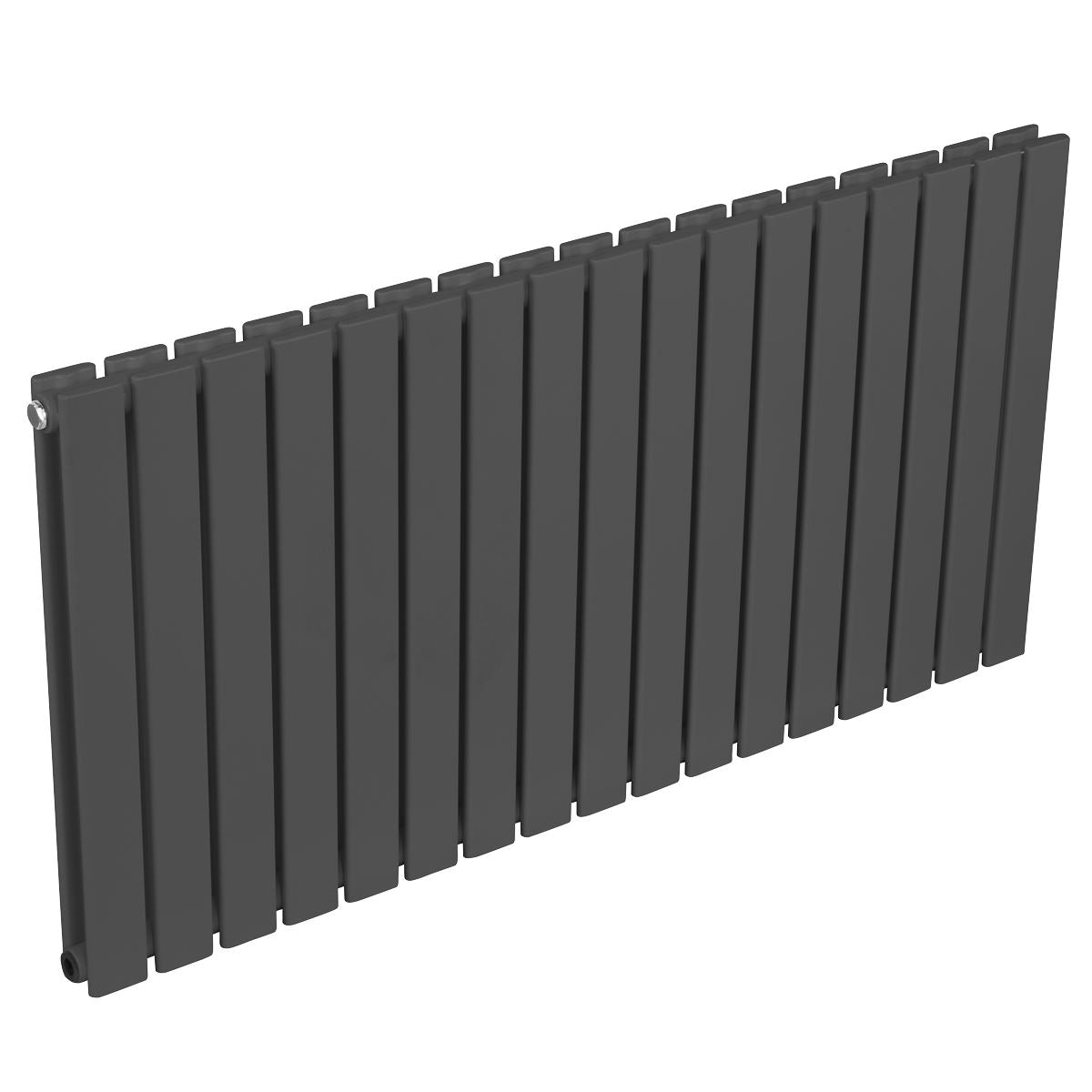 Baridi Horizontal Radiator Contemporary Double Flat Panel Design 600 x 1190mm � Anthracite DH342