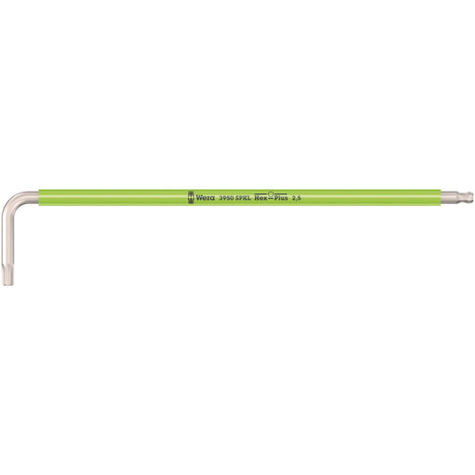 Wera 3950Spkl Multicolour Hex Key 2.5/112 Long Ballend Stainless 022662