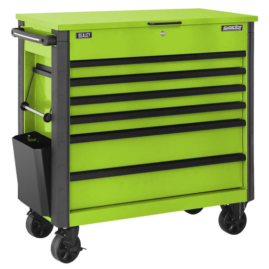 Sealey Superline Pro Tool Trolley 6 Drawer with Ball Bearing Slides - Green AP366HV