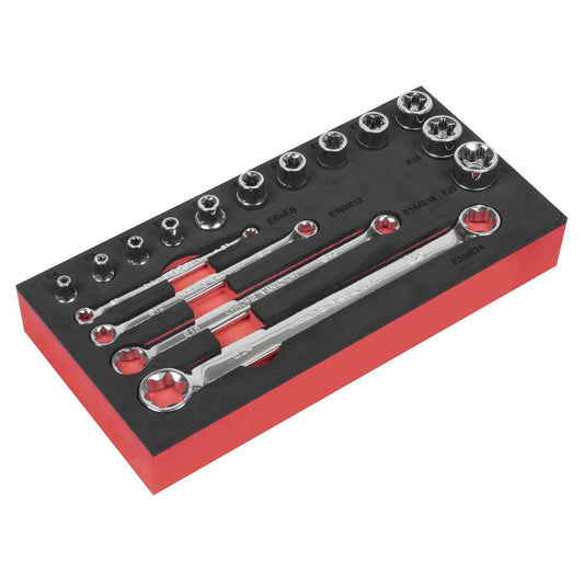 Sealey TRX-Star* 3/8"Sq Drive Socket & Spanner Set 16pc AK61801