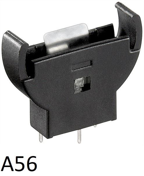 1 Qty Goobay CR2012-2032 button cell holder black max. 20mm black Print assembly vertical (3-Pin)m VOID Tracked