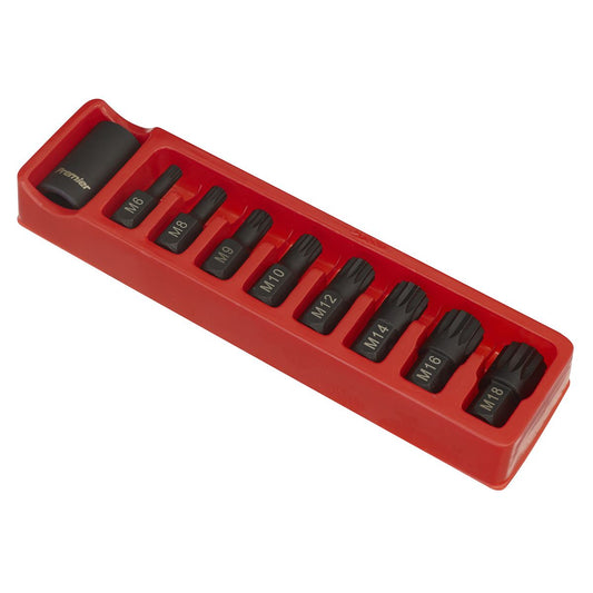 Sealey Impact Spline Bit & Holder Set 9pc 1/2"Sq Drive AK5611