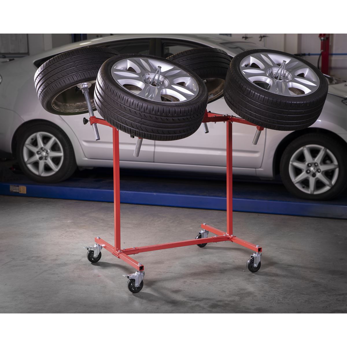 Sealey Alloy Wheel Painting/Repair Stand Heavy-Duty-4 Wheel Capcty MK71