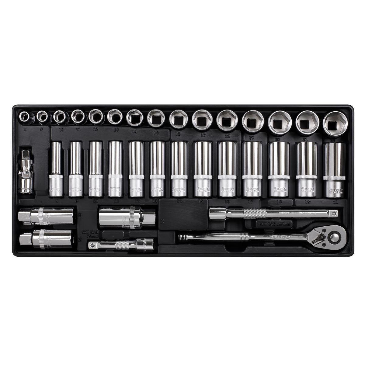 Sealey Tool Tray with Socket Set 35pc 3/8"Sq Drive TBT20