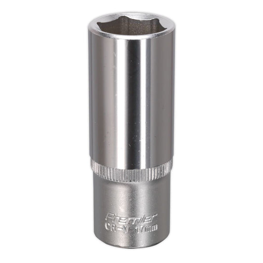 Sealey WallDrive Socket 17mm Deep 3/8"Sq Drive S3817D