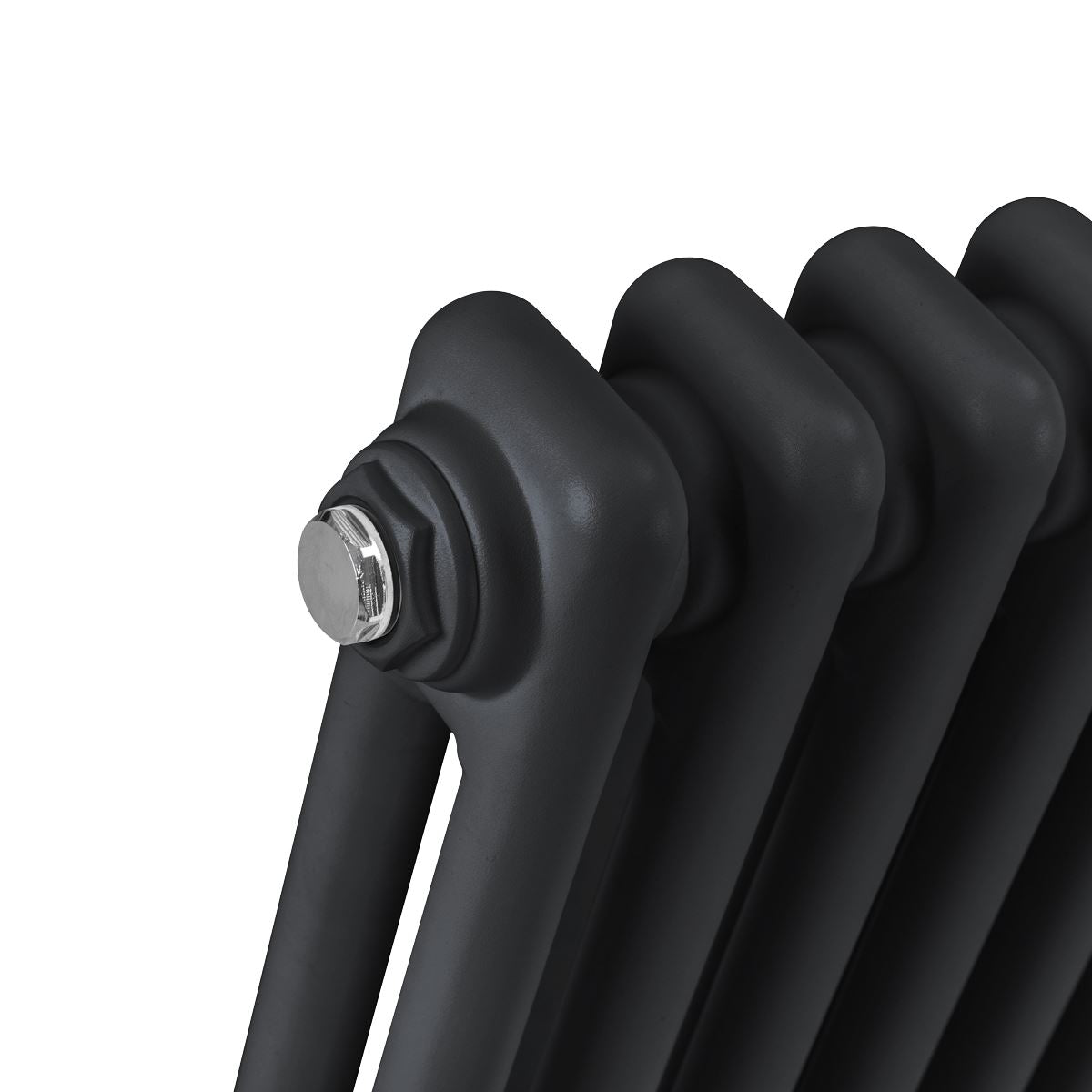 Baridi Horizontal Traditional 2 Column Radiator 600 x 607mm � Black DH362