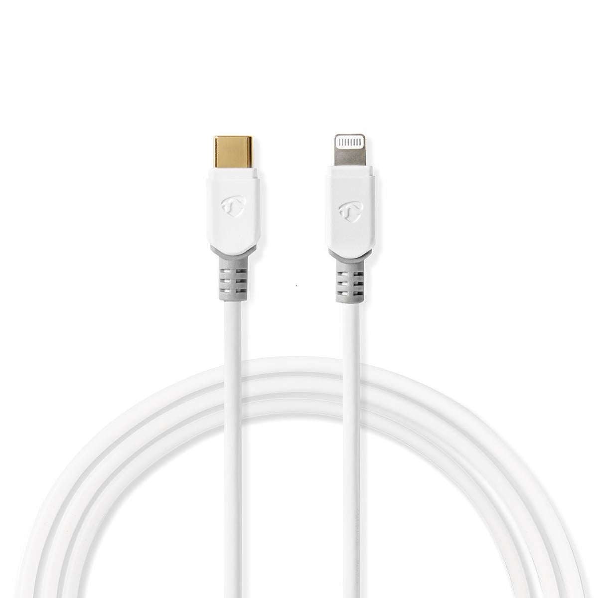 Nedis Apple Lightning Cable Apple Lightning 8-Pin Male to USB-C 2m White - CCBW39650WT20